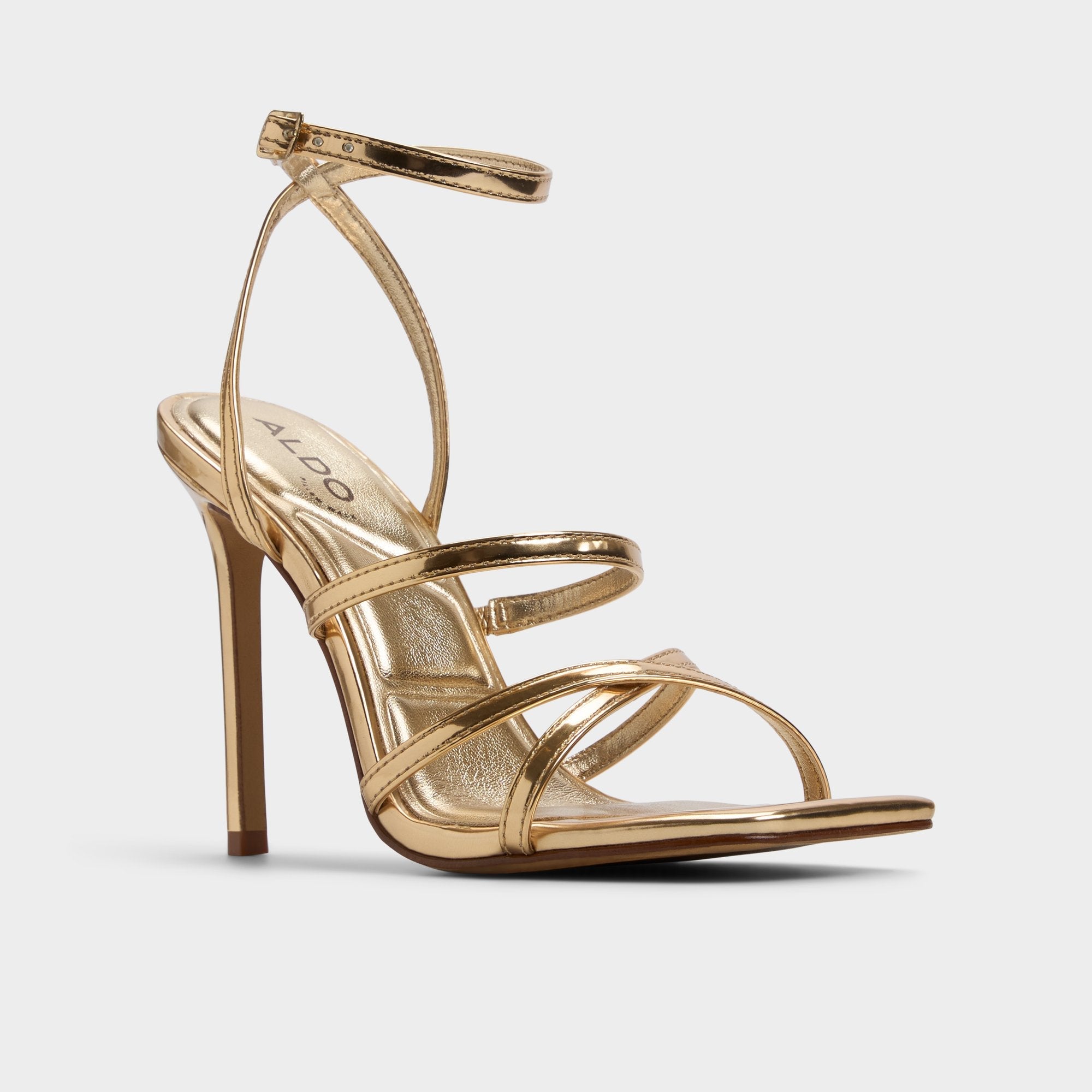 Gold Galoi Gold Women's Iridescent metallics - Strappy heeled sandal | Aldo