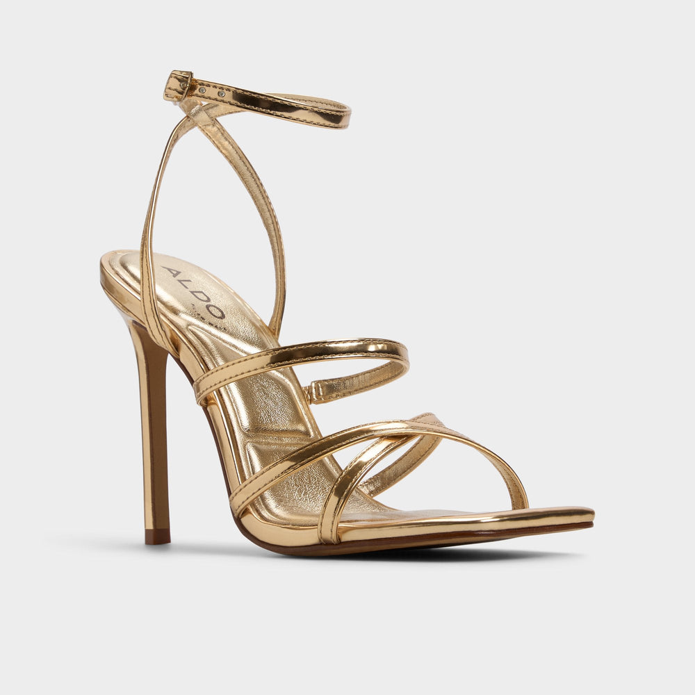 Gold Galoi Gold Women's Iridescent metallics - Strappy heeled sandal | Aldo
