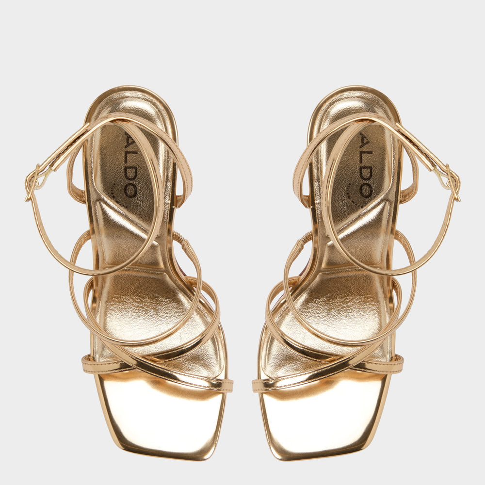 Gold Galoi Gold Women's Iridescent metallics - Strappy heeled sandal | Aldo