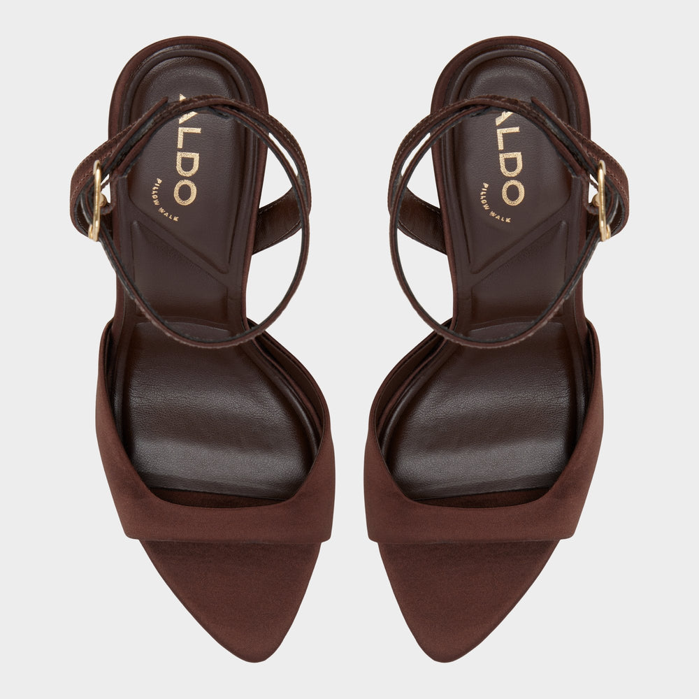 Dark brown Forevermore in Dark Brown 14154135 - Strappy heeled sandal, Stiletto heel | Aldo