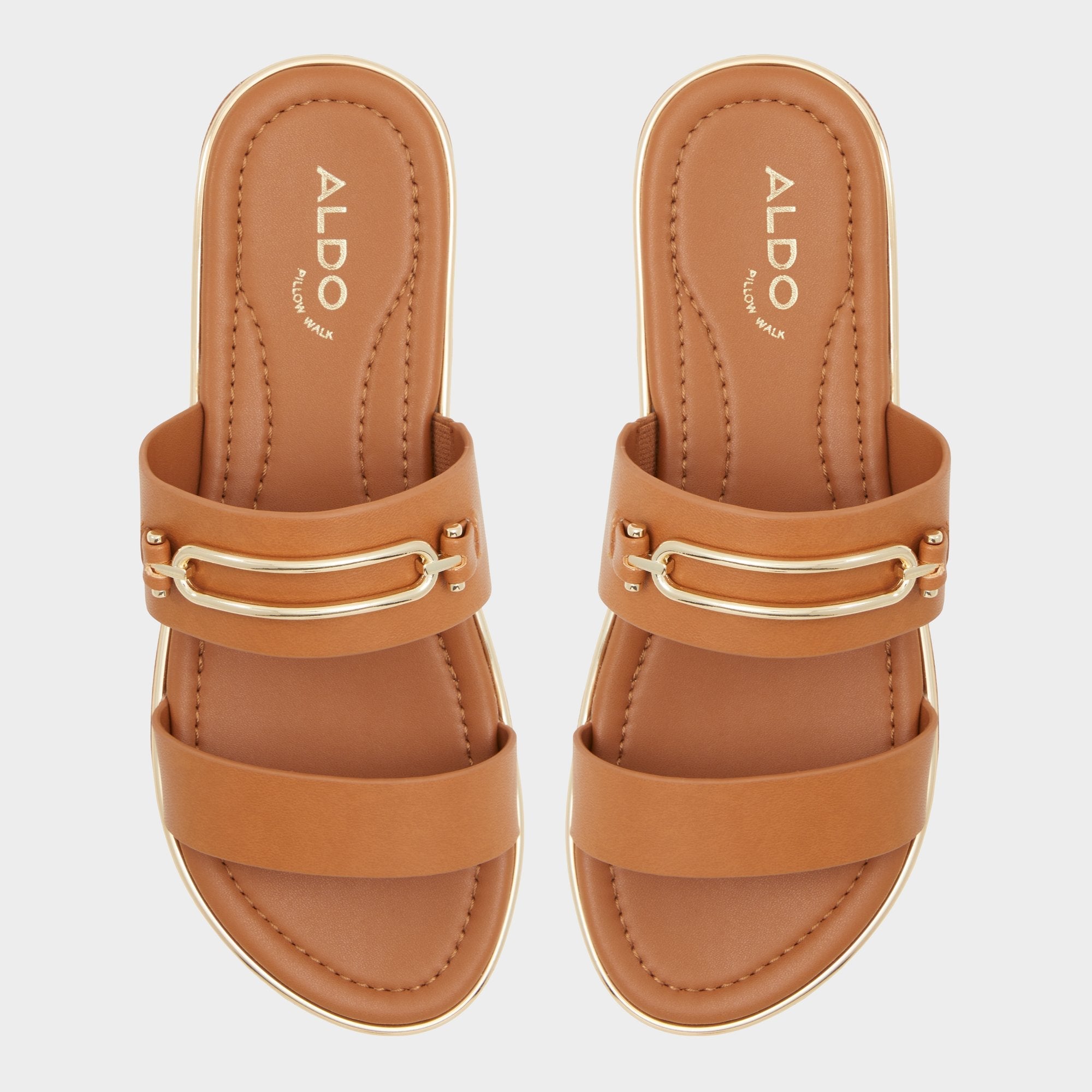 Other brown Lagoon Other Brown Women's Flats - Strappy flat sandal, Footbed sandal | Aldo