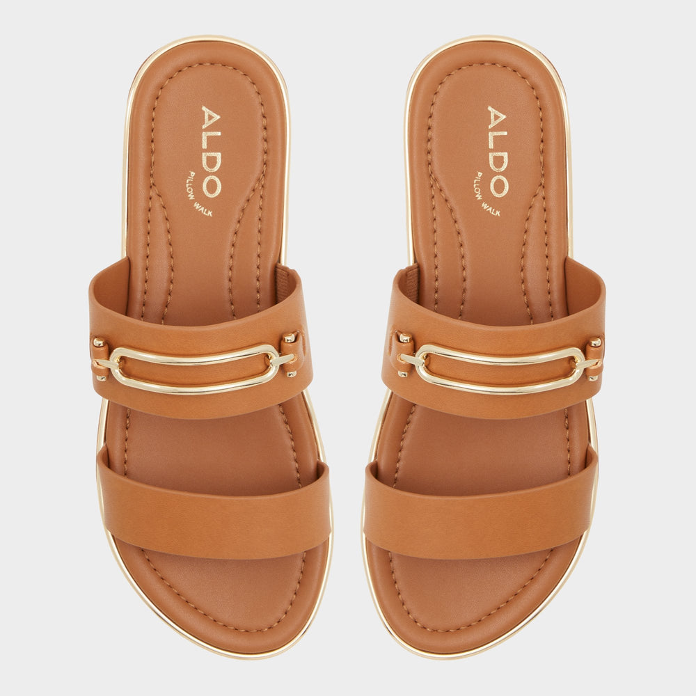 Other brown Lagoon Other Brown Women's Flats - Strappy flat sandal, Footbed sandal | Aldo