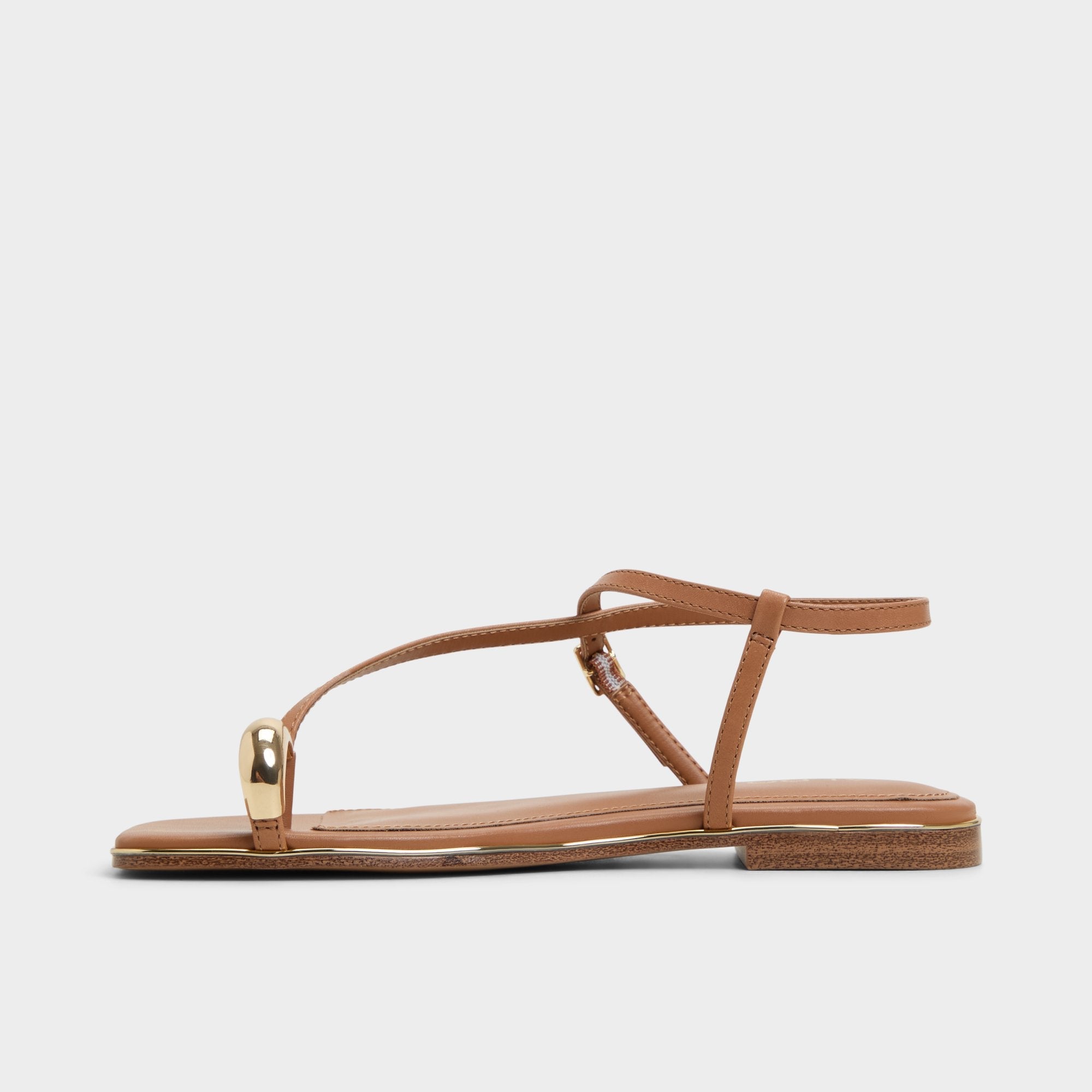 Medium Brown Jomalina Medium Brown Women's Flats - Strappy flat sandal | Aldo