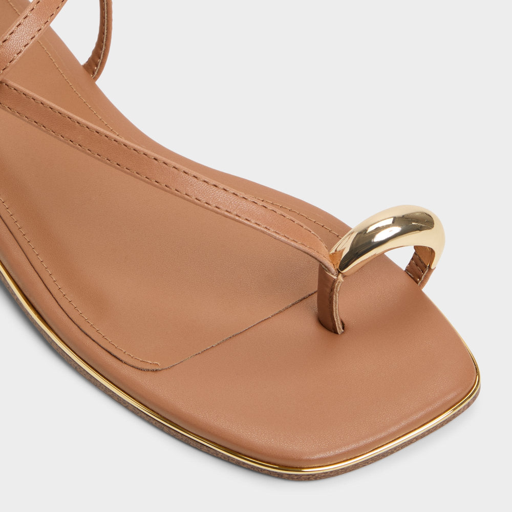 Medium Brown Jomalina Medium Brown Women's Flats - Strappy flat sandal | Aldo