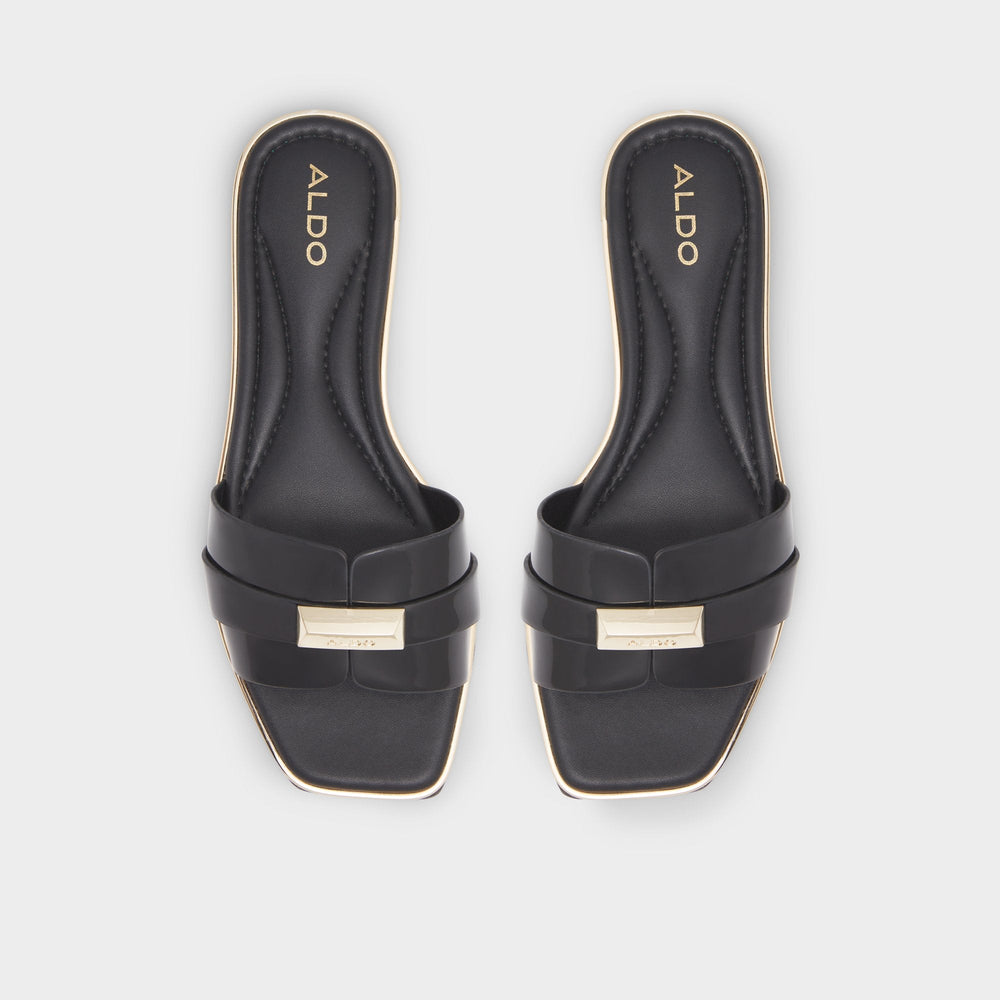 Black Darine Black Women's Flats - Slide sandal | Aldo