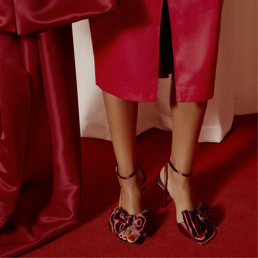 Bordo Tinsel in Bordo - Strappy heeled sandal, Stiletto heel | Aldo