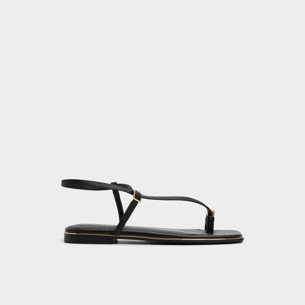 Black Jomalina Black Women's Flats - Strappy flat sandal | Aldo