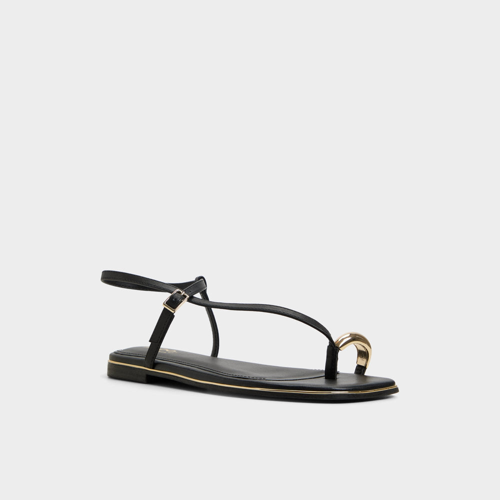 Black Jomalina Black Women's Flats - Strappy flat sandal | Aldo