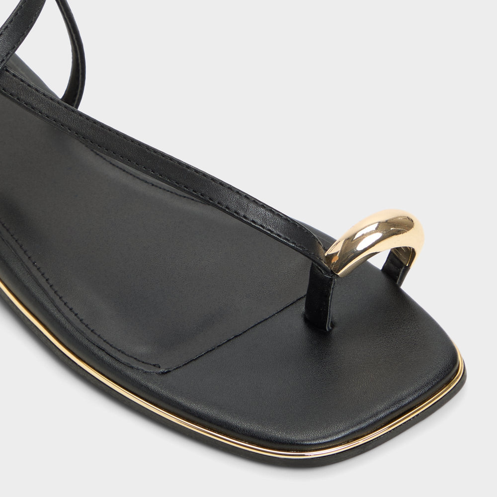 Black Jomalina Black Women's Flats - Strappy flat sandal | Aldo