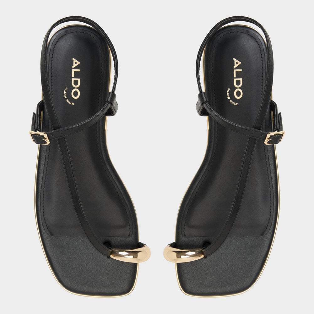 Black Jomalina Black Women's Flats - Strappy flat sandal | Aldo