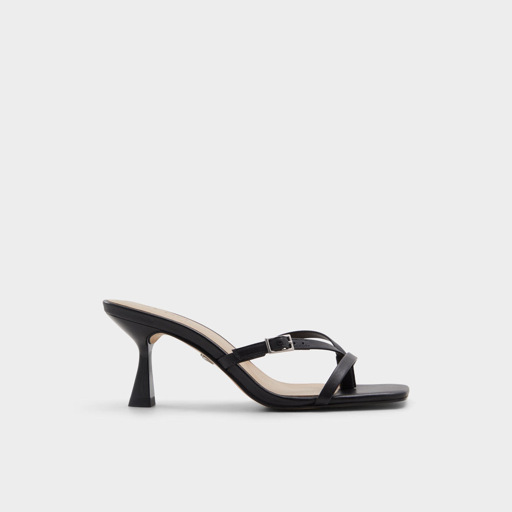 Black Gannever Black Women's Thong Sandals - Heeled flip flop, Stiletto heel | Aldo