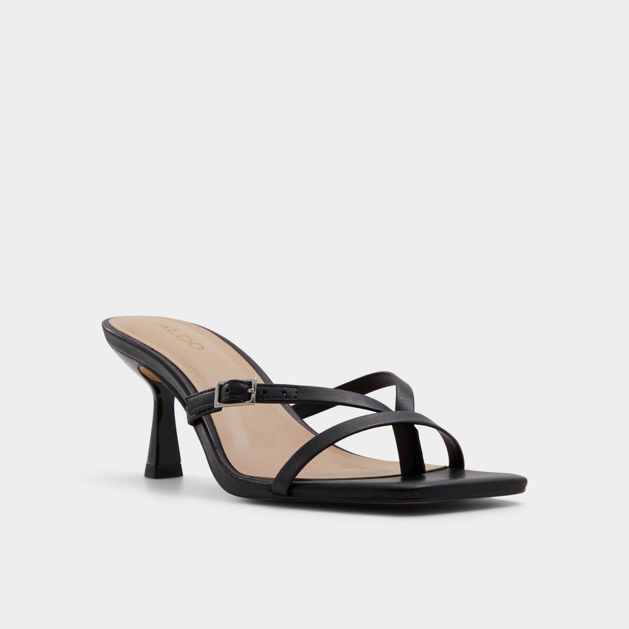Black Gannever Black Women's Thong Sandals - Heeled flip flop, Stiletto heel | Aldo