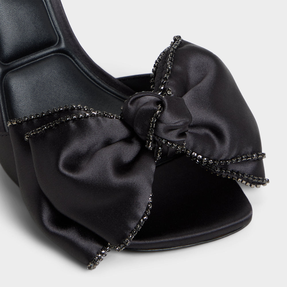 Black Tinsel in Black - Strappy heeled sandal, Stiletto heel | Aldo