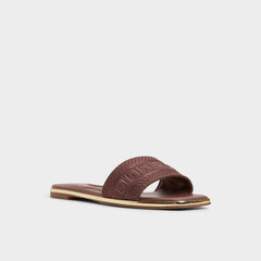 Medium Brown Oceania Medium Brown Women's Flats - Slide sandal | Aldo