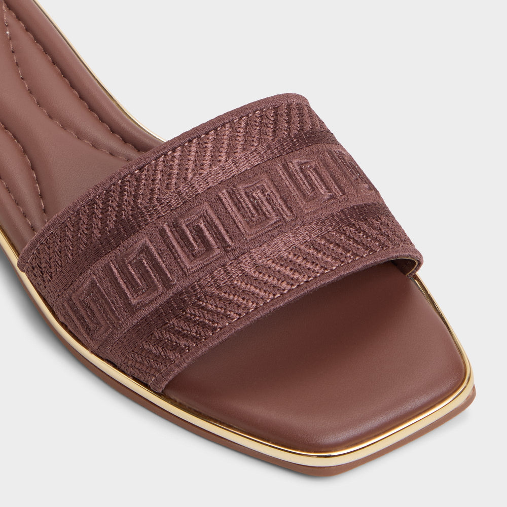 Medium Brown Oceania Medium Brown Women's Flats - Slide sandal | Aldo