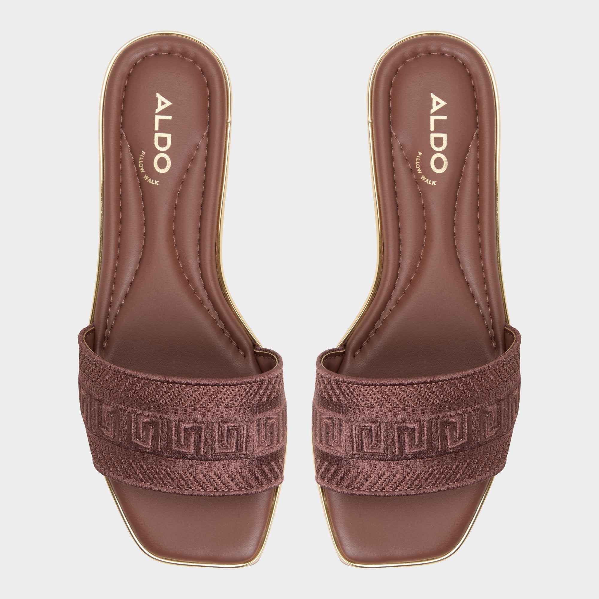 Medium Brown Oceania Medium Brown Women's Flats - Slide sandal | Aldo