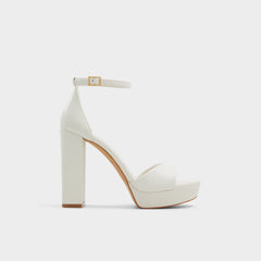 White/bone Enaegyn2.0 White/Bone Women's Platform Shoes - Strappy heeled sandal, Block heel | Aldo
