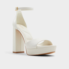 White/bone Enaegyn2.0 White/Bone Women's Platform Shoes - Strappy heeled sandal, Block heel | Aldo
