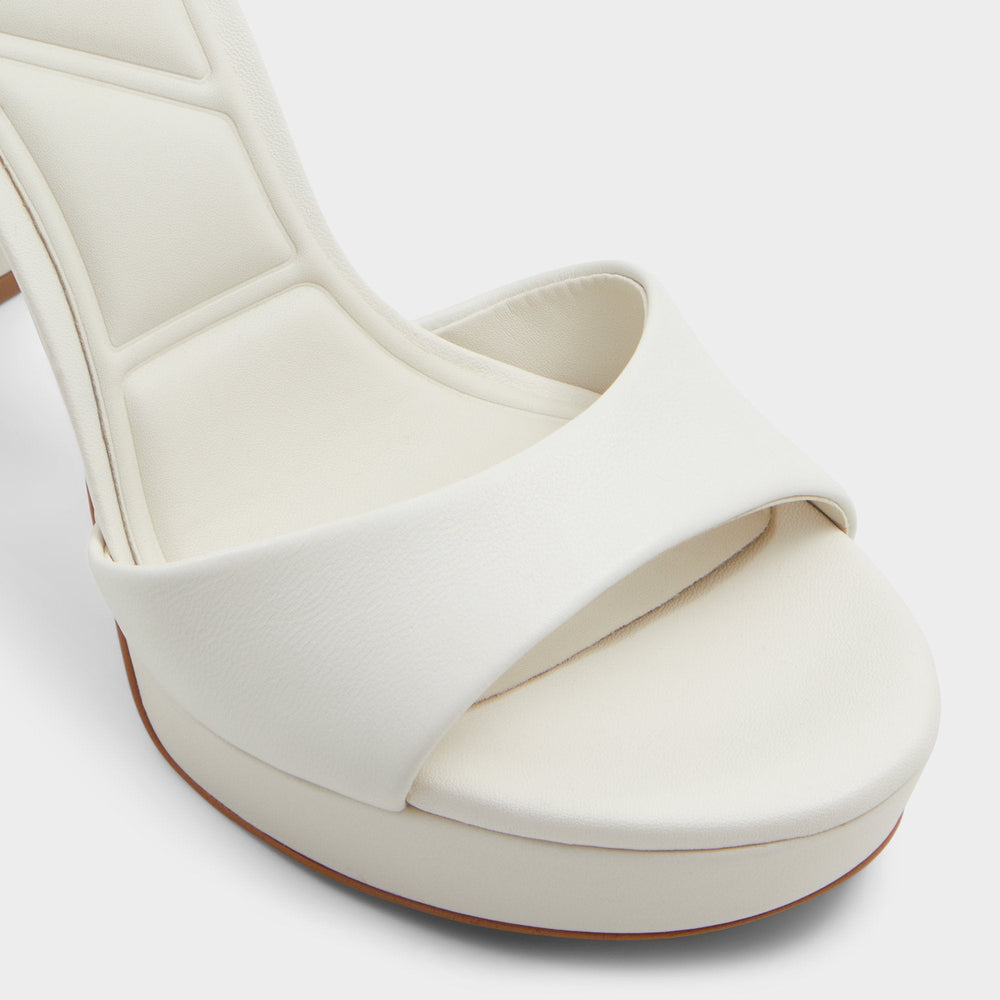 White/bone Enaegyn2.0 White/Bone Women's Platform Shoes - Strappy heeled sandal, Block heel | Aldo