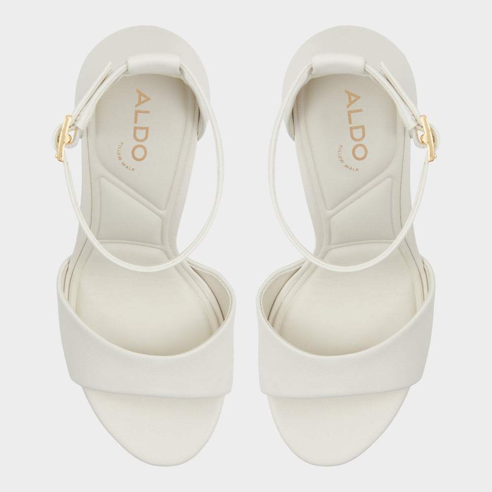 White/bone Enaegyn2.0 White/Bone Women's Platform Shoes - Strappy heeled sandal, Block heel | Aldo