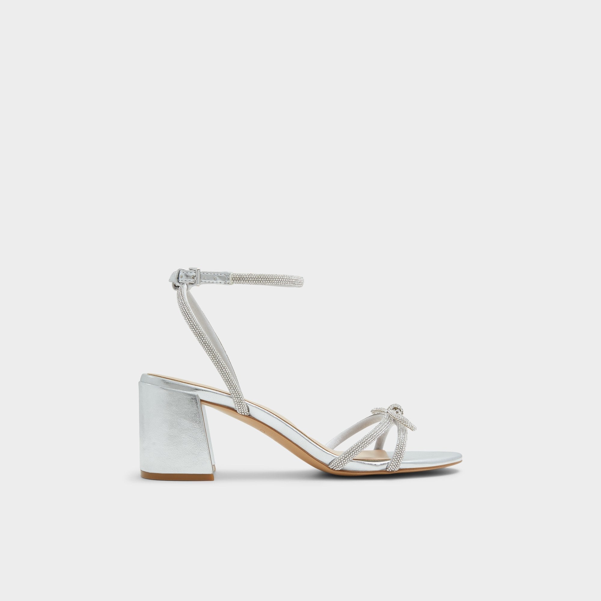 Silver Bouclette Silver Women's Block heels - Strappy heeled sandal, Block heel | Aldo