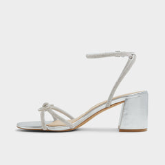 Silver Bouclette Silver Women's Block heels - Strappy heeled sandal, Block heel | Aldo