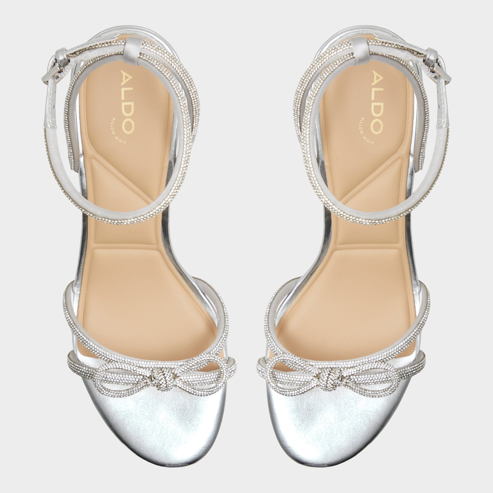 Silver Bouclette Silver Women's Block heels - Strappy heeled sandal, Block heel | Aldo