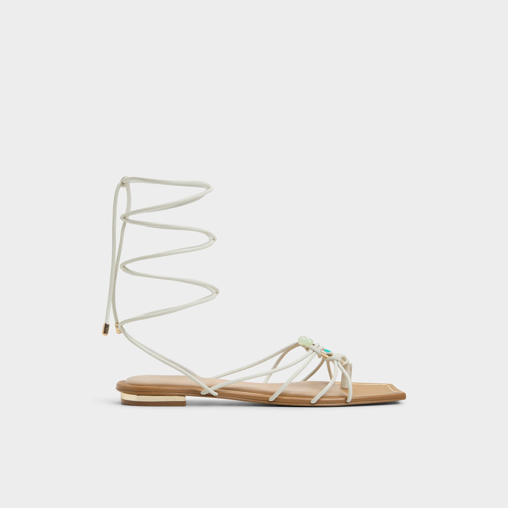 White/bone Nirena White/Bone Women's Flats - Strappy flat sandal | Aldo