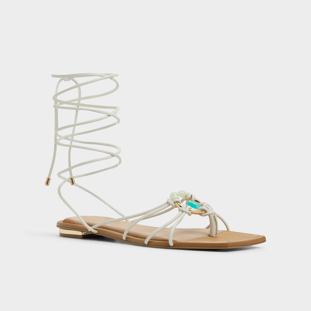 White/bone Nirena White/Bone Women's Flats - Strappy flat sandal | Aldo
