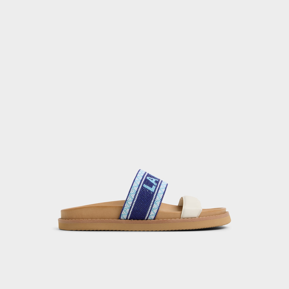 White/Blue Beachvacay White/Blue Women's Footbed sandals - Slide sandal, Footbed sandal | Aldo