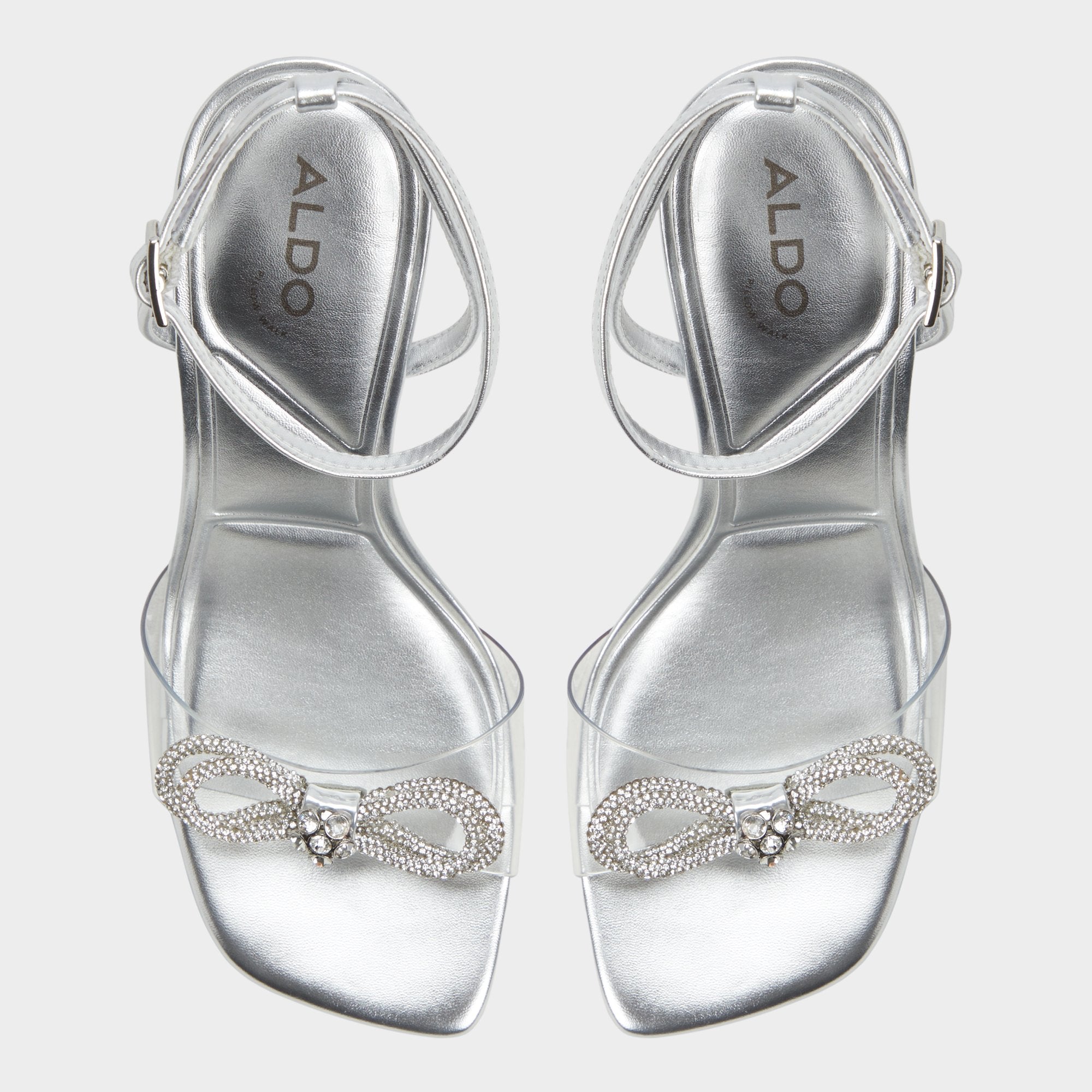 Silver Ozley Silver Women's Strappy Heels - Strappy heeled sandal | Aldo