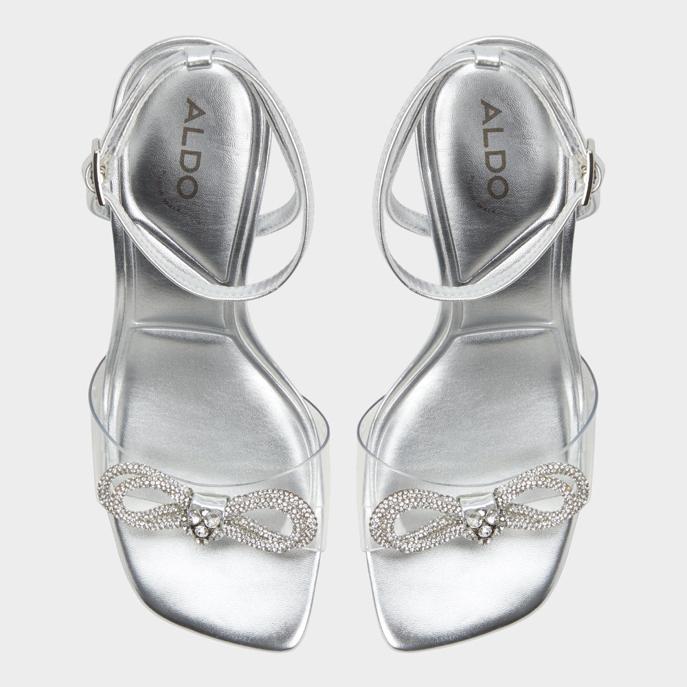 Silver Ozley Silver Women's Strappy Heels - Strappy heeled sandal | Aldo