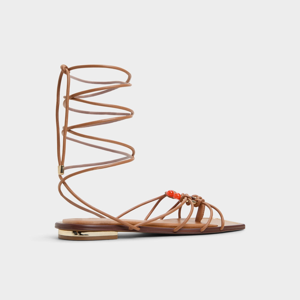 Medium Brown Nirena Medium Brown Women's Flats - Strappy flat sandal | Aldo