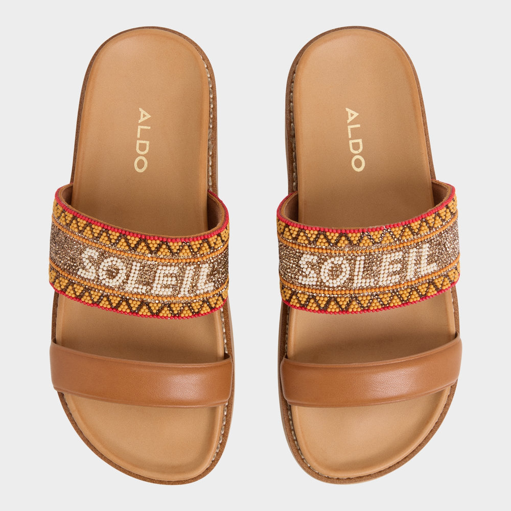 Brown multi Beachvacay Brown Multi Women's Footbed sandals -  | Aldo
