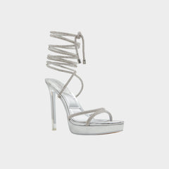 Silver Izabella in Silver 13621003 - Strappy heeled sandal, Platform | Aldo