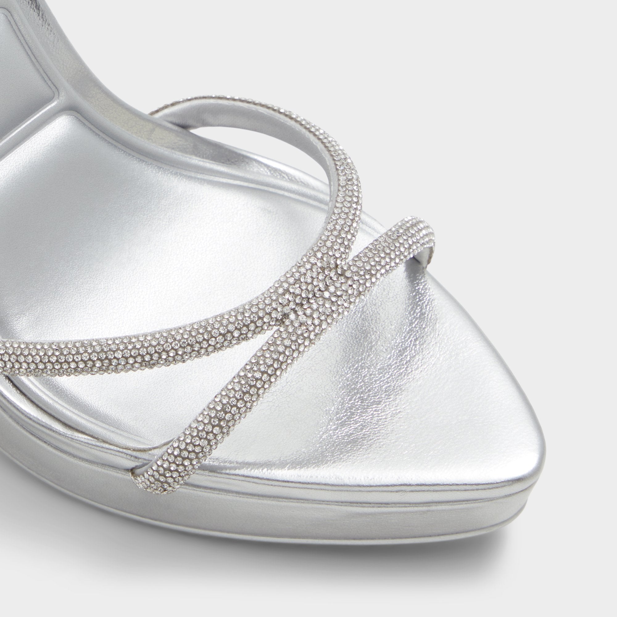 Silver Izabella in Silver 13621003 - Strappy heeled sandal, Platform | Aldo