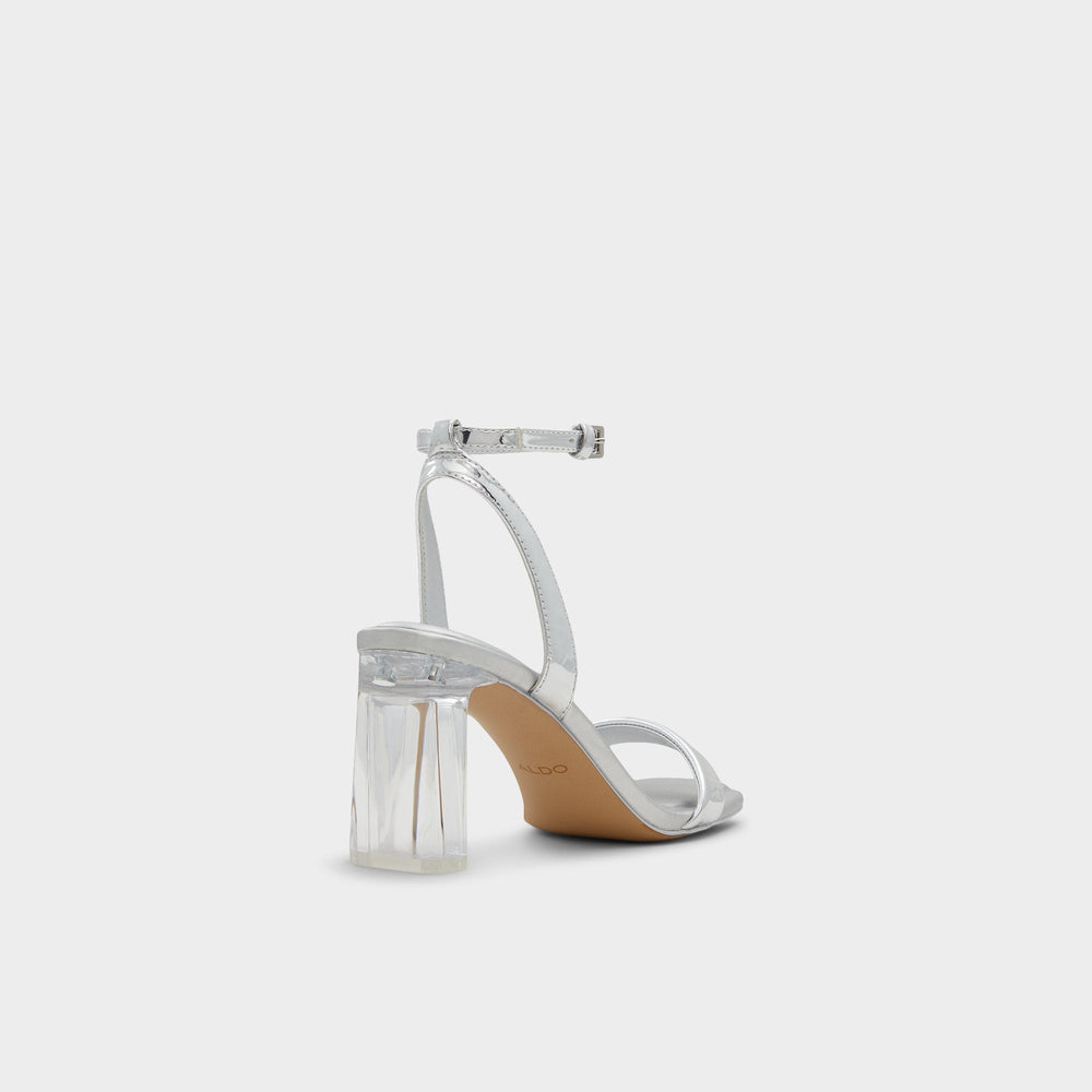 Silver Aurorai Silver Women's Block heels - Strappy heeled sandal, Block heel | Aldo