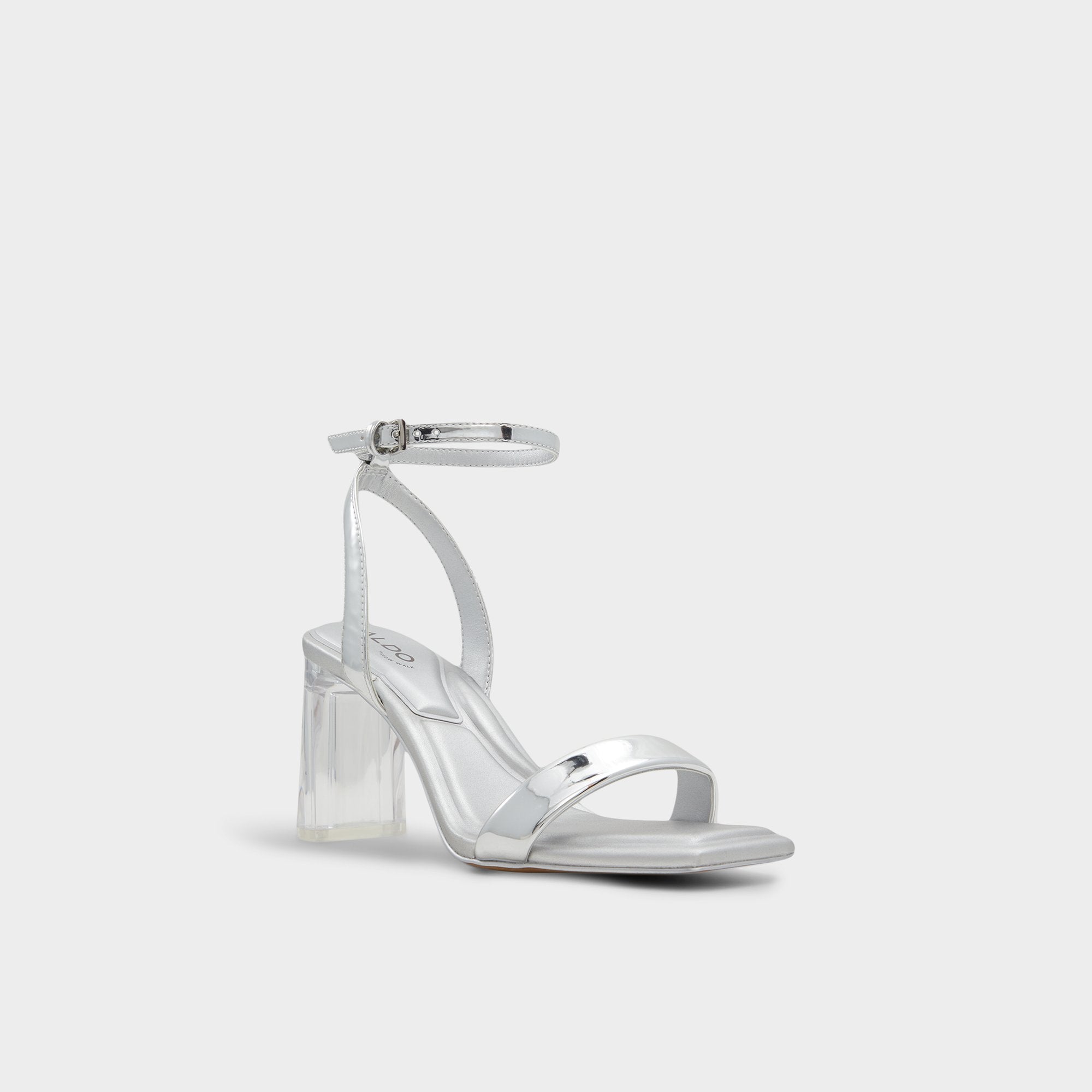 Silver Aurorai Silver Women's Block heels - Strappy heeled sandal, Block heel | Aldo