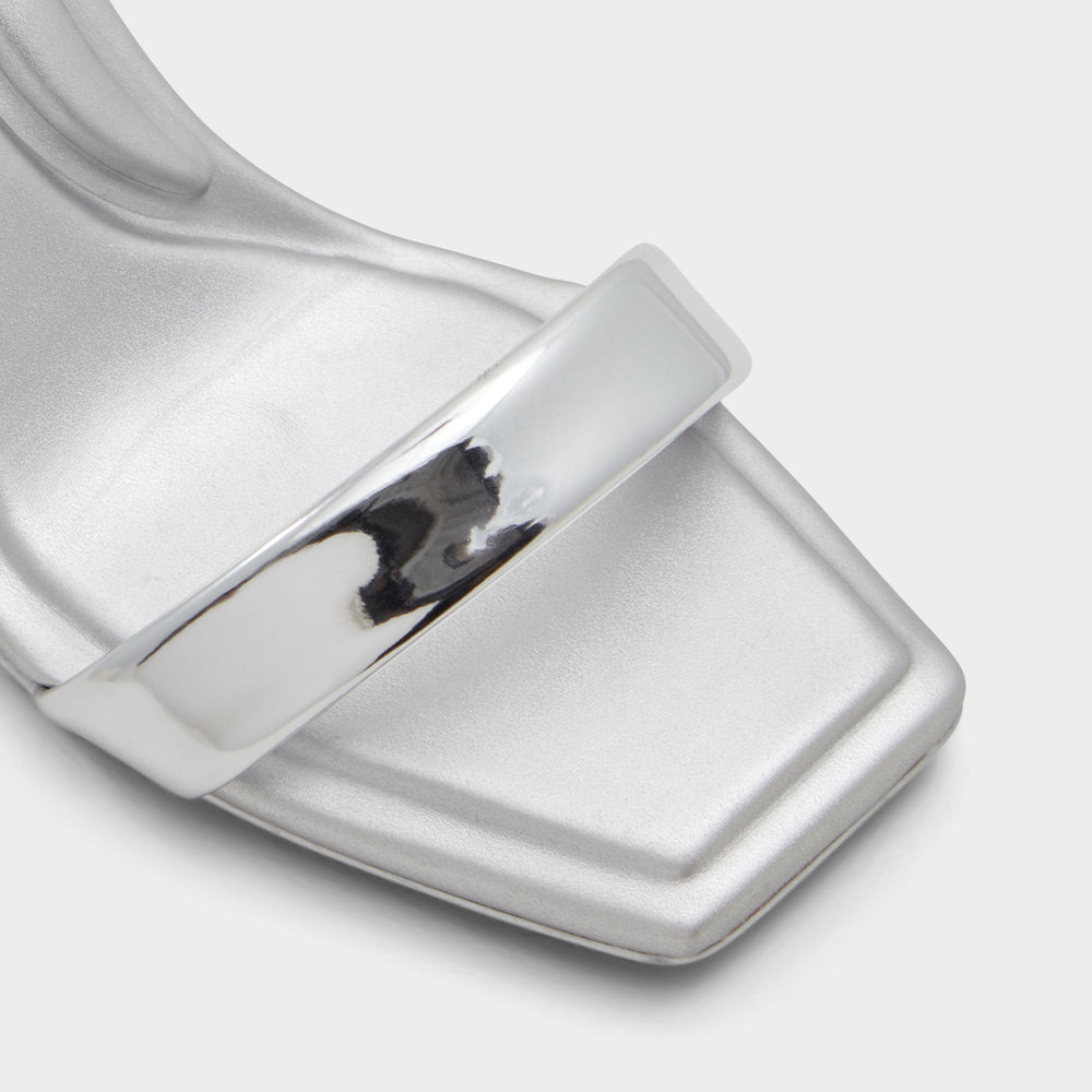 Silver Aurorai Silver Women's Block heels - Strappy heeled sandal, Block heel | Aldo