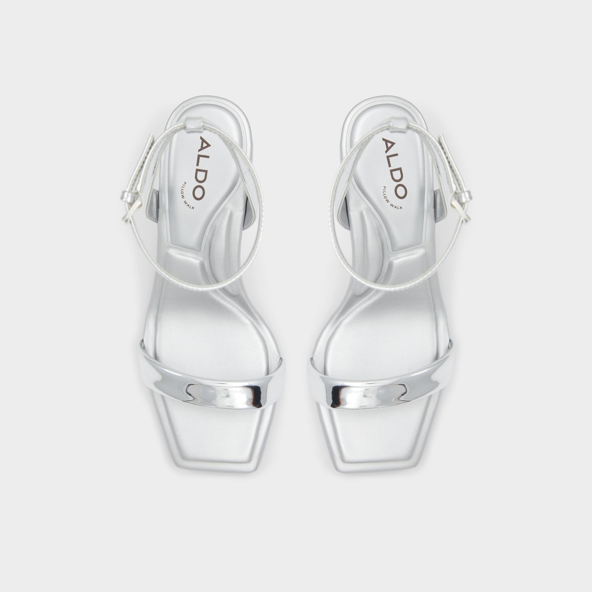 Silver Aurorai Silver Women's Block heels - Strappy heeled sandal, Block heel | Aldo