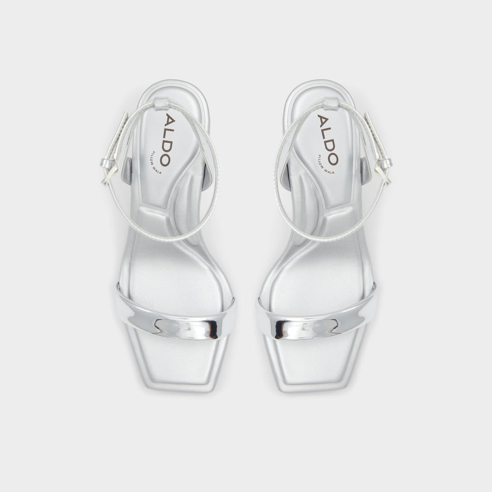 Silver Aurorai Silver Women's Block heels - Strappy heeled sandal, Block heel | Aldo