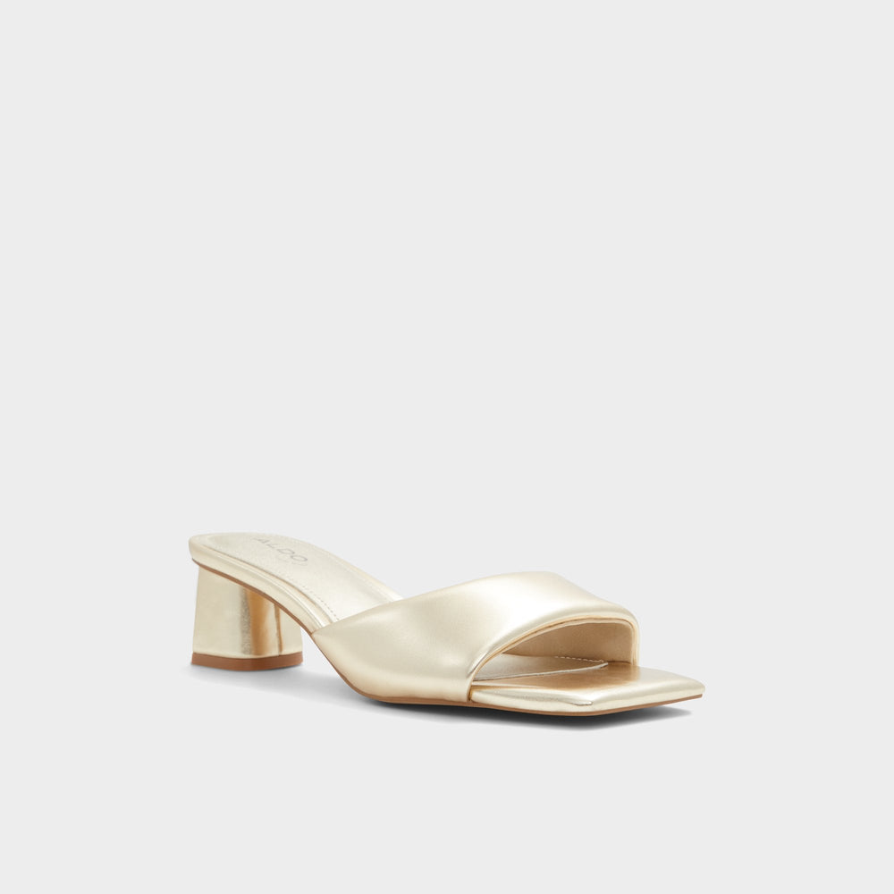 Gold Aneka Gold Women's Heeled mules - Heeled mule, Block heel | Aldo