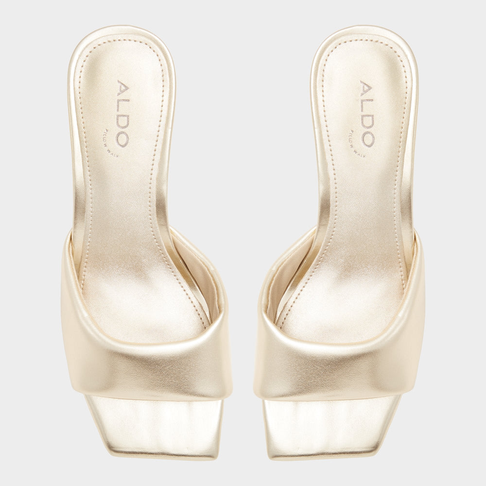 Gold Aneka Gold Women's Heeled mules - Heeled mule, Block heel | Aldo