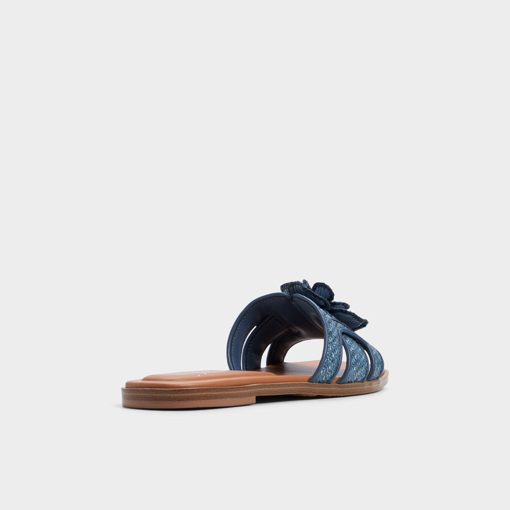 Denim Seaflower Denim Women's Flats - Slide sandal | Aldo