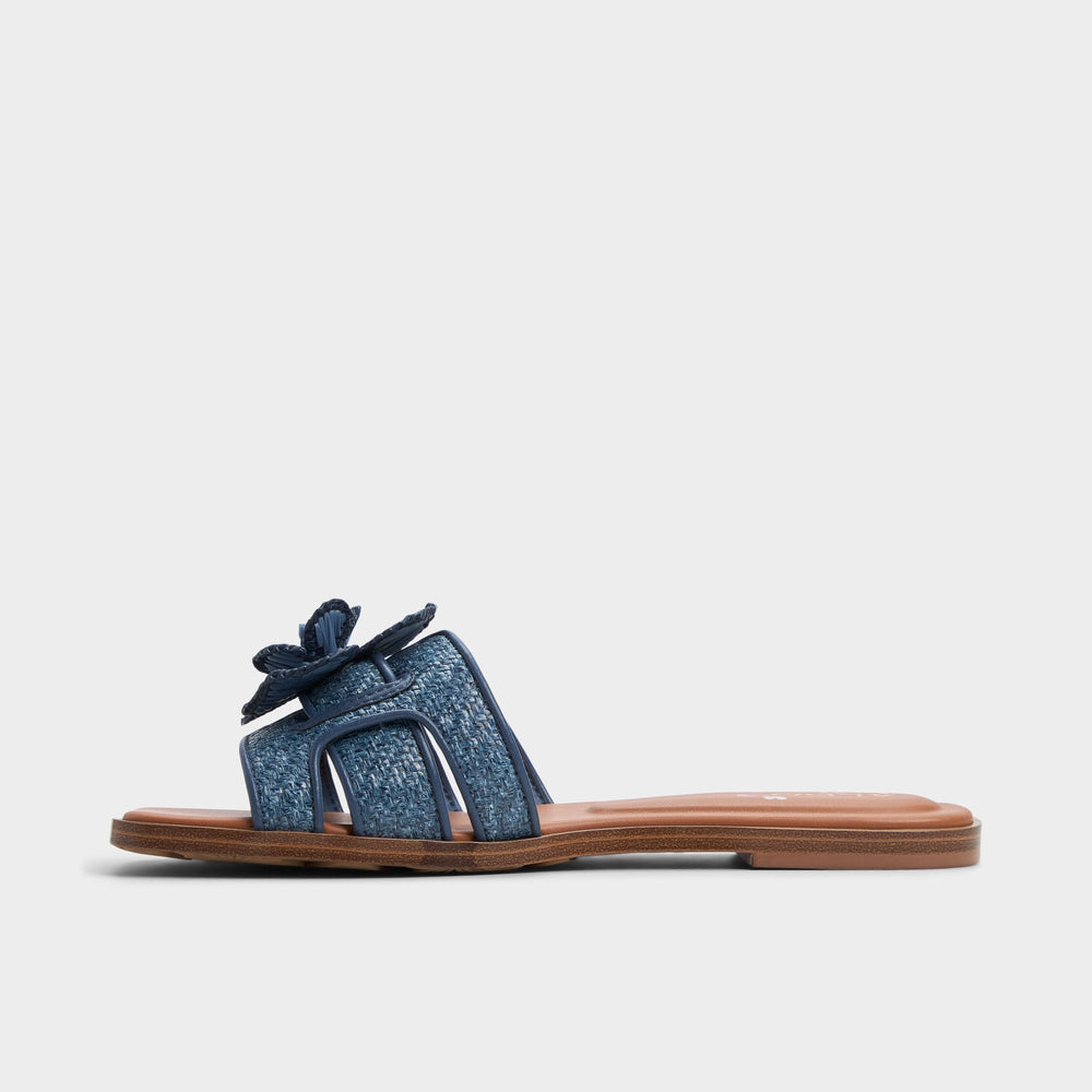 Denim Seaflower Denim Women's Flats - Slide sandal | Aldo