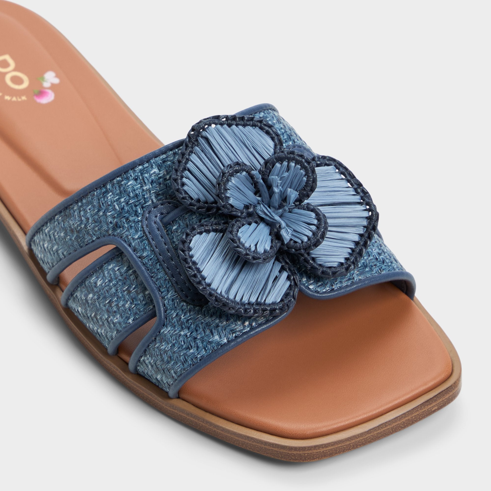 Denim Seaflower Denim Women's Flats - Slide sandal | Aldo