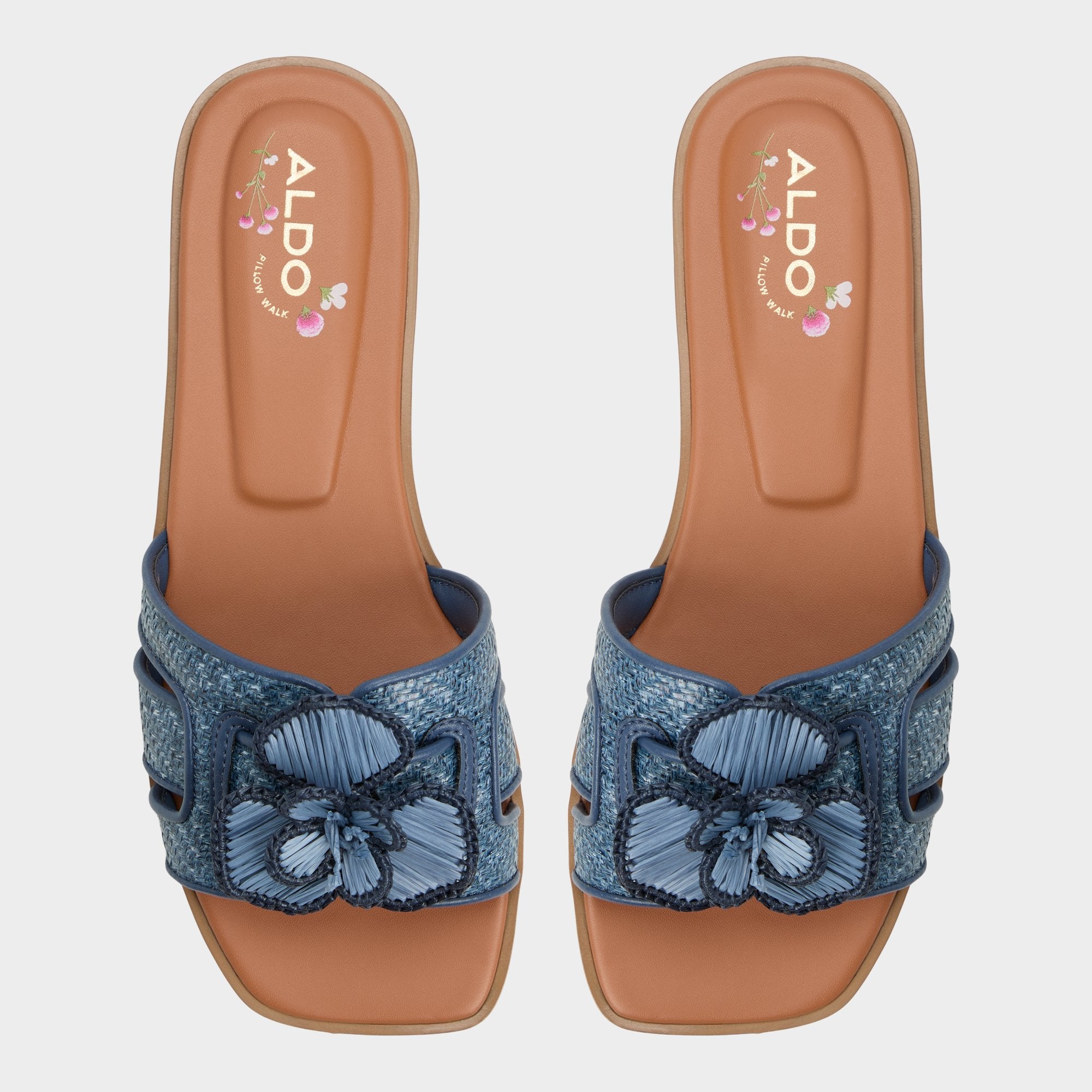 Denim Seaflower Denim Women's Flats - Slide sandal | Aldo