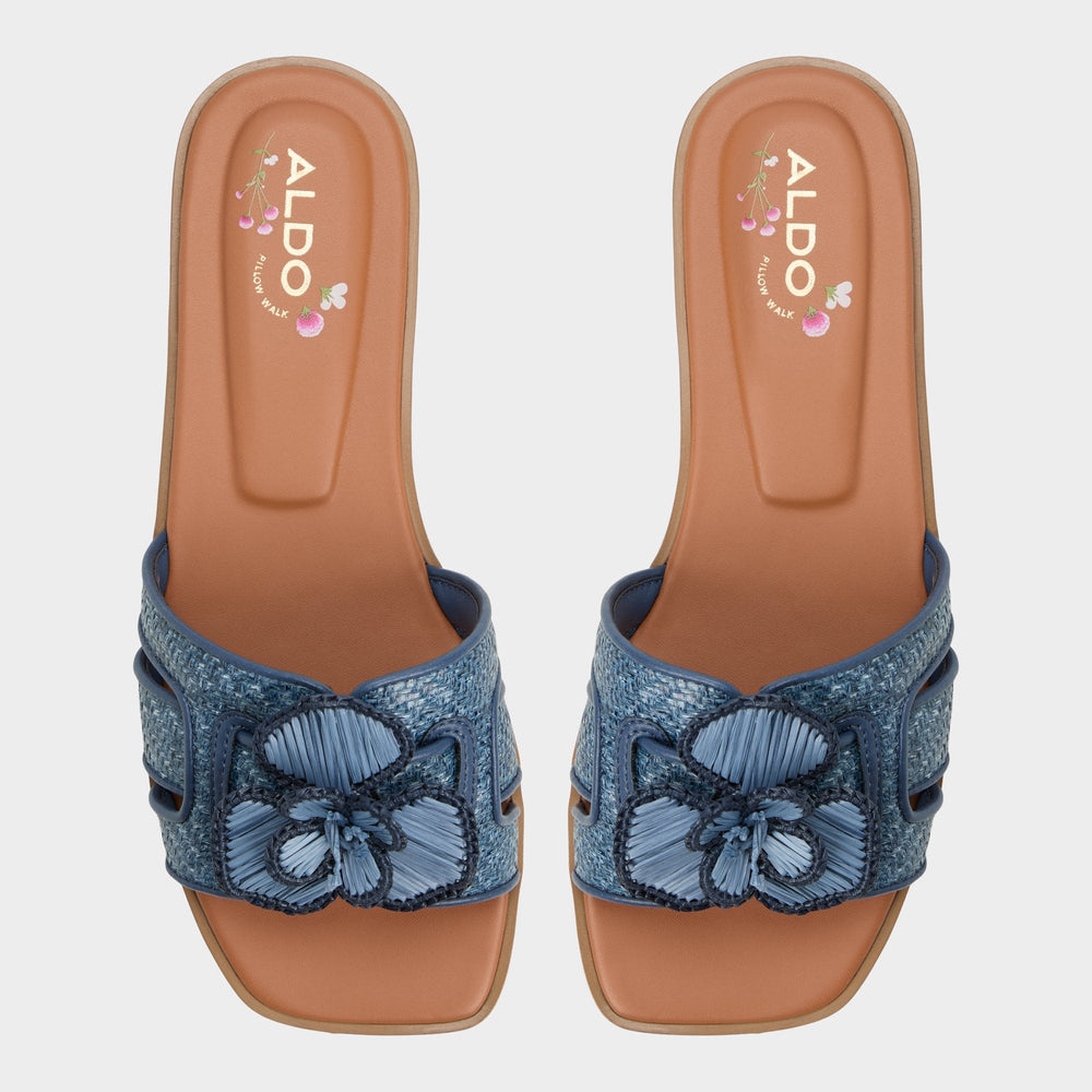Denim Seaflower Denim Women's Flats - Slide sandal | Aldo