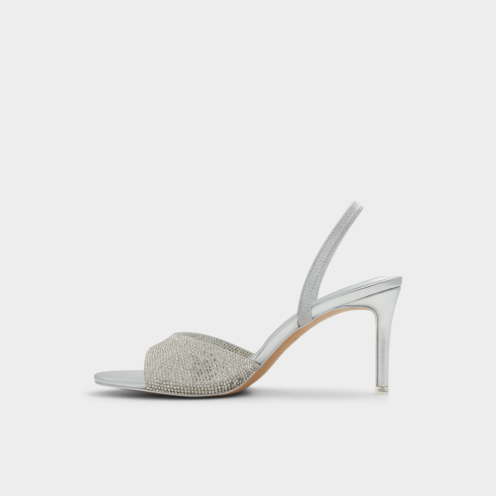Silver Aitana in Silver - Strappy heeled sandal, Stiletto heel | Aldo