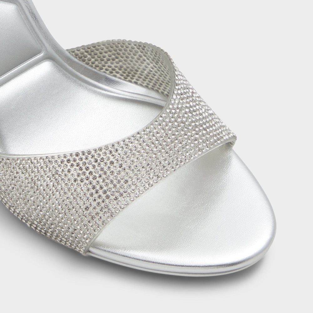 Silver Aitana in Silver - Strappy heeled sandal, Stiletto heel | Aldo